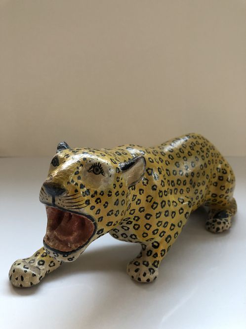 Hovedbilde Indisk antikk leopard i papirmasje 