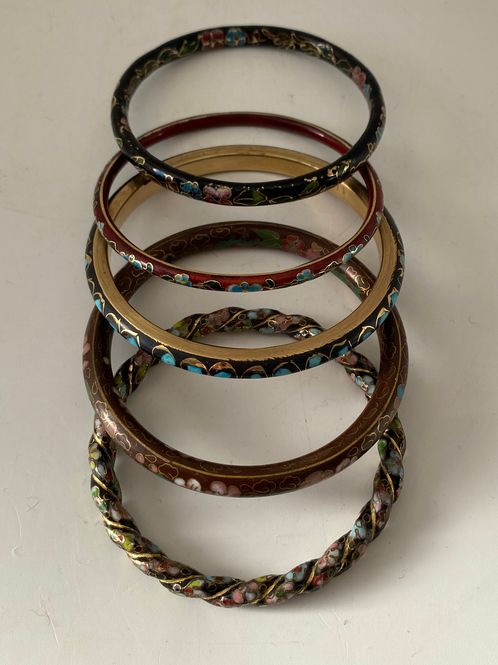 Hovedbilde Vintage armringer i cloisonné-emalje